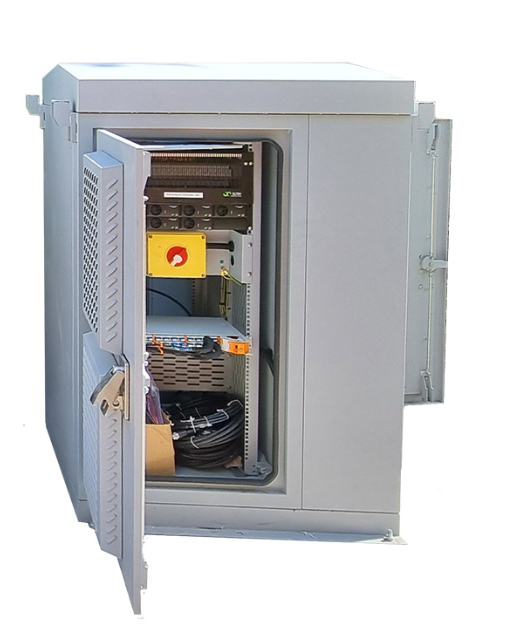 Outdoor telecom and power cabinet